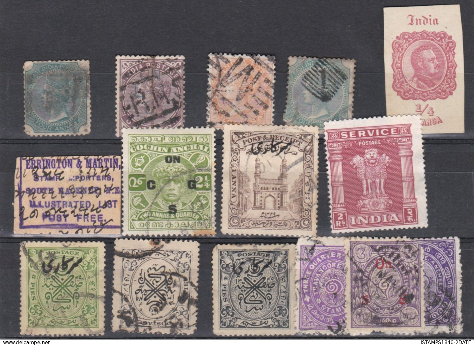 00032/ India QV+ Selection Including States 15 Items Used - 1882-1901 Empire