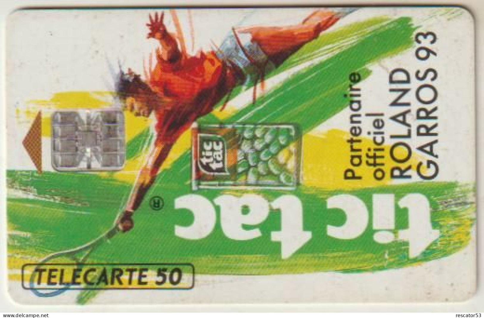 Télécarte 50  Tic-Tac Partenaire Roland Garros 1993 Tirage 10 500 Ex - Sport