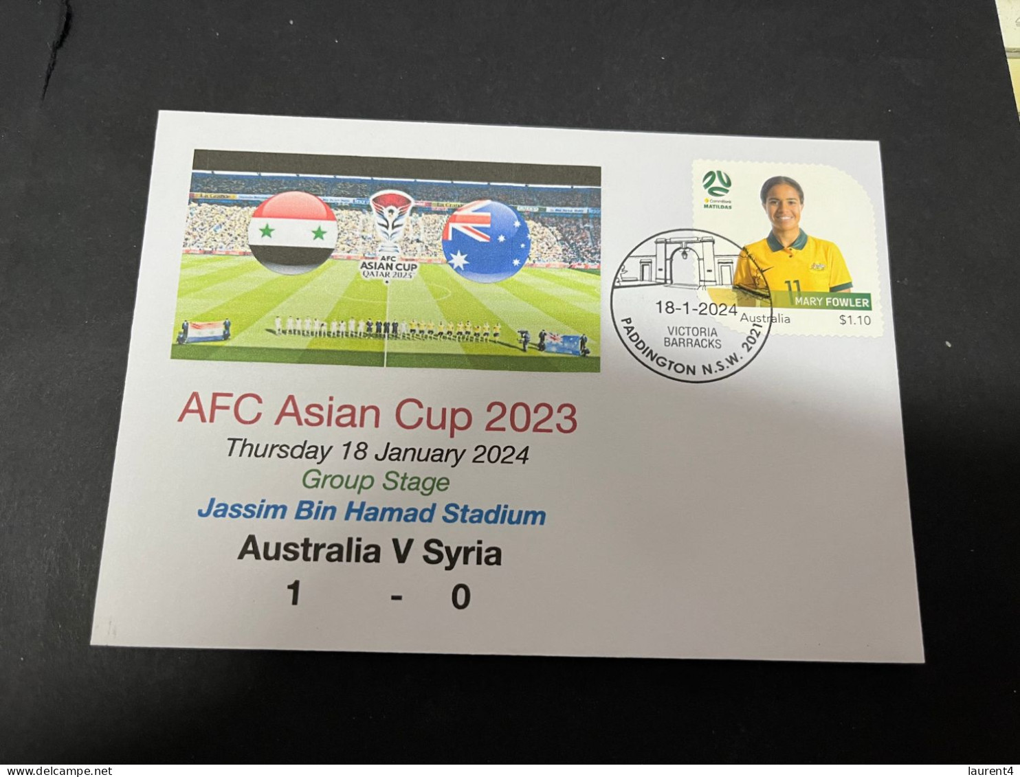 1-2-2024 (3 X 2) AFC Asian Cup 2023 (Qatar) Australia (1) V Syria (0) - 18-1-2024 - With Matildas Football Stamp - Other & Unclassified