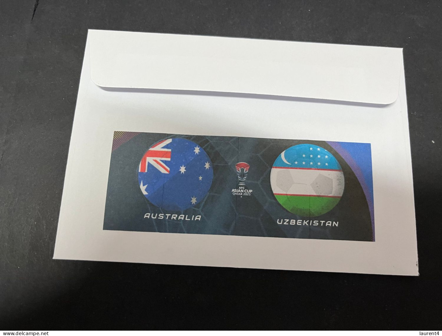 1-2-2024 (3 X 2) AFC Asian Cup 2023 (Qatar) Australia (1) V Uzbekistan (1) - 23-1-2024 - With Matildas Football Stamp - Sonstige & Ohne Zuordnung