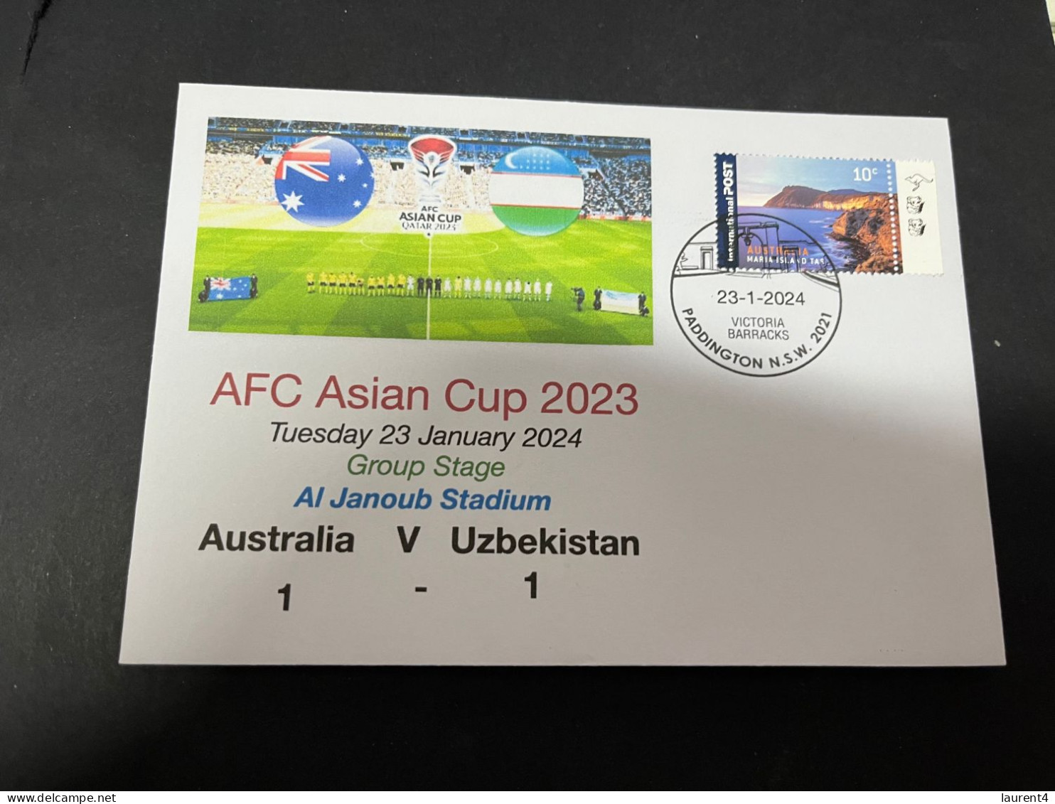 1-2-2024 (3 X 2) AFC Asian Cup 2023 (Qatar) Australia (1) V Uzbekistan (1) - 23-1-2024 - With OZ Stamp - Autres & Non Classés