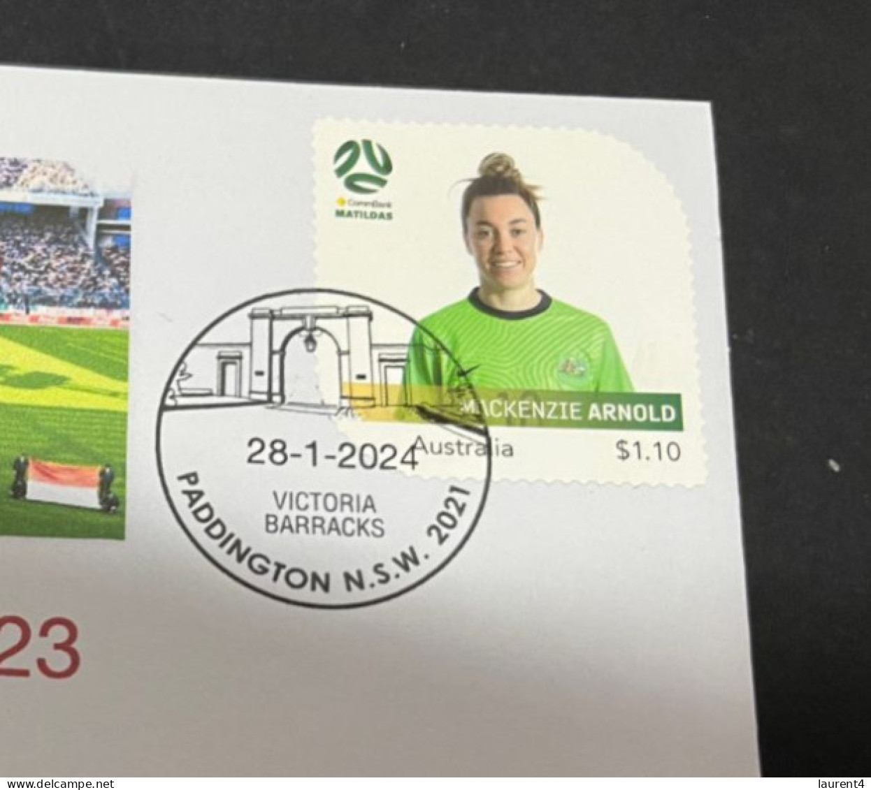 1-2-2024 (3 X 2) AFC Asian Cup 2023 (Qatar) Australia (4) V Indonesia (0) - 28-1-2024 - With Matildas Football Stamp - Andere & Zonder Classificatie