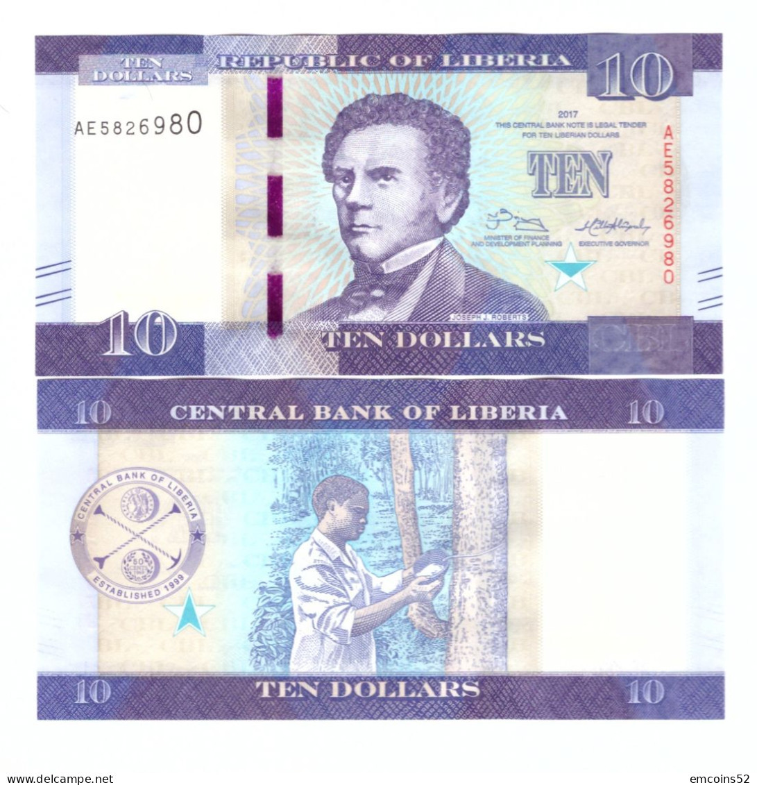 LIBERIA 10 DOLLARS 2017 P-32b UNC - Liberia