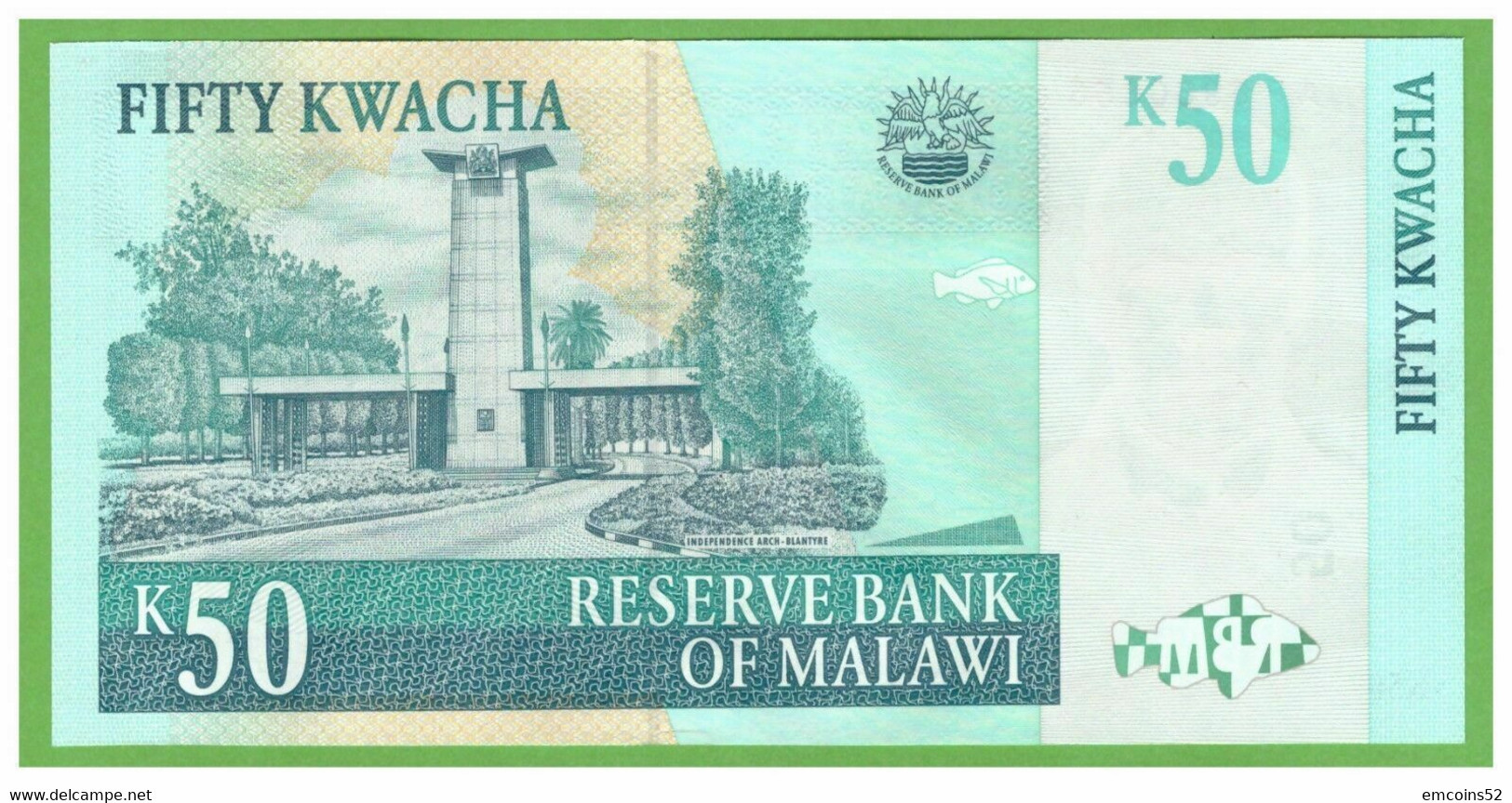 MALAWI 50 KWACHA 2001  P-45a  UNC - Malawi