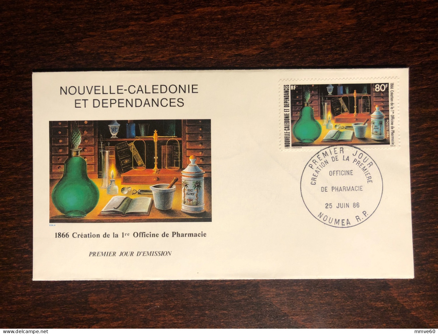 NEW CALEDONIA NOUVELLE CALEDONIE FDC COVER 1986 YEAR PHARMACY PHARMACEUTICAL HEALTH MEDICINE - Covers & Documents