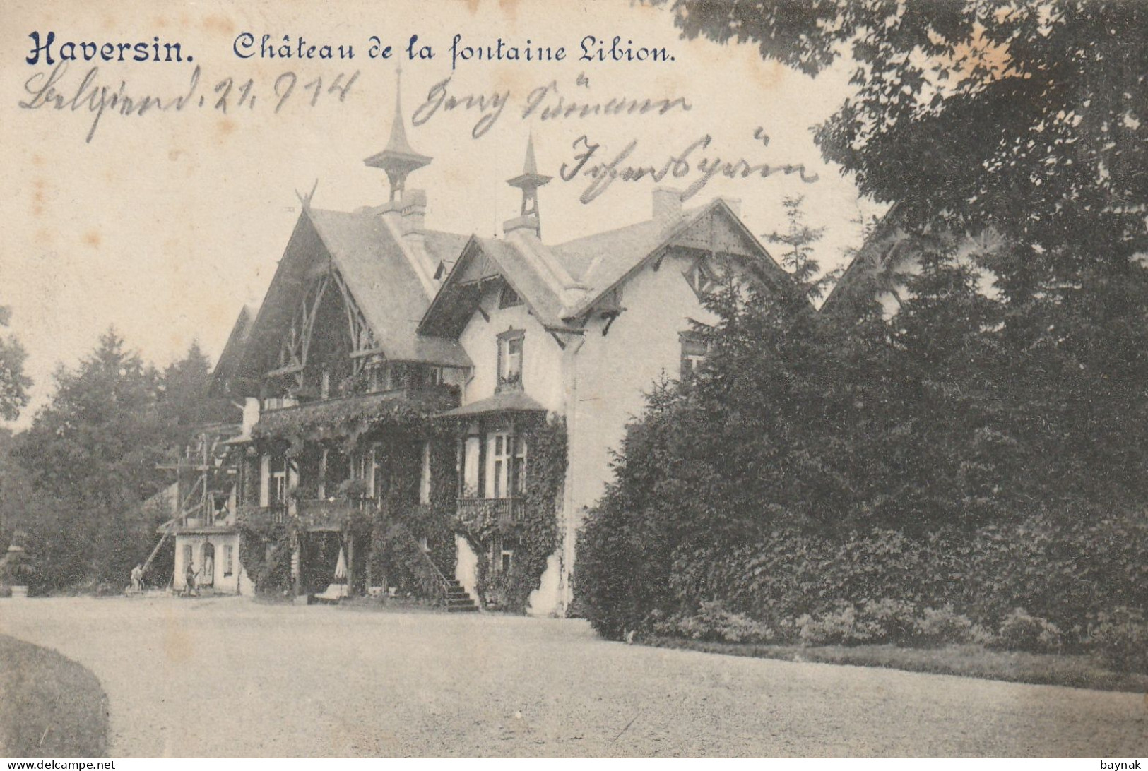 BELG372  --   HAVERSIN  --  CHATEAU DE LA FONTAINE LIBION  --    1914 - Ciney