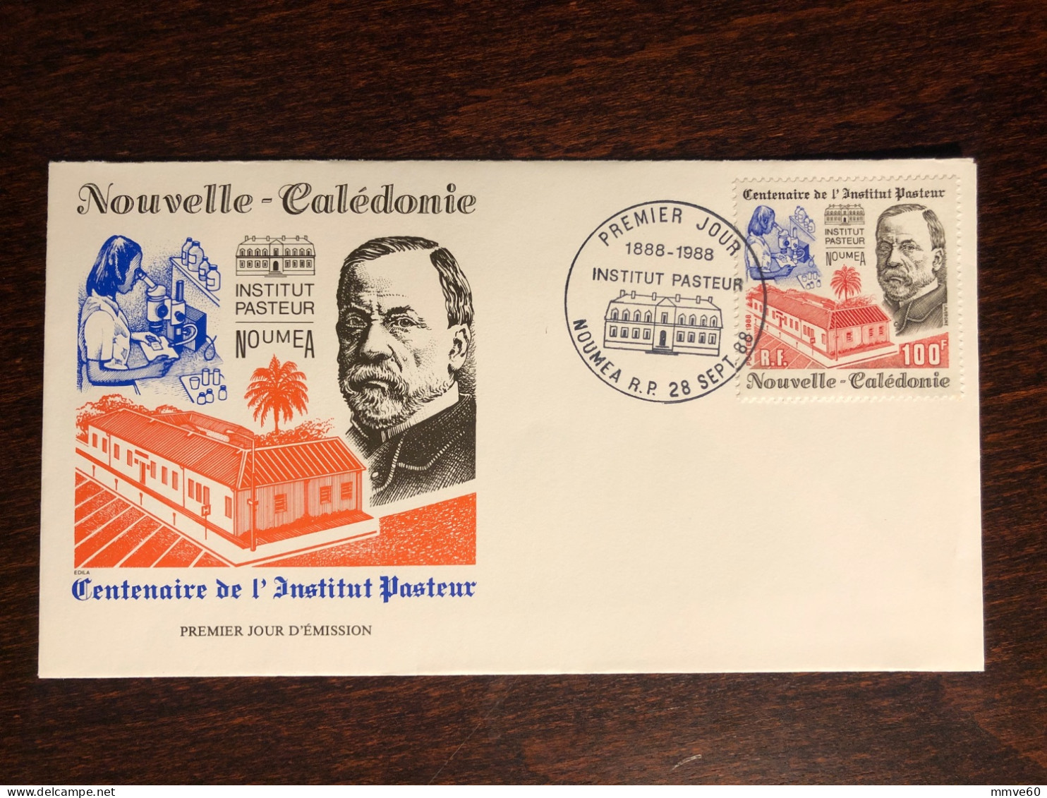 NEW CALEDONIA NOUVELLE CALEDONIE FDC COVER 1988 YEAR PASTEUR HEALTH MEDICINE - Lettres & Documents