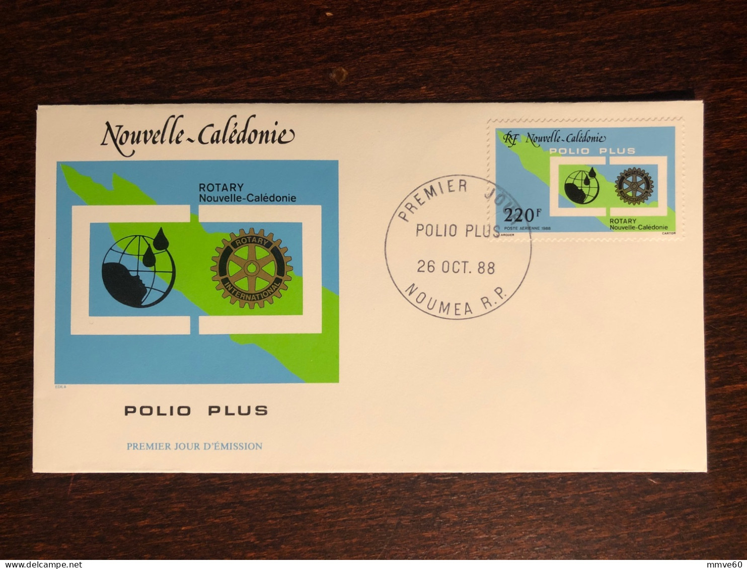 NEW CALEDONIA NOUVELLE CALEDONIE FDC COVER 1988 YEAR POLIO HEALTH MEDICINE - Covers & Documents