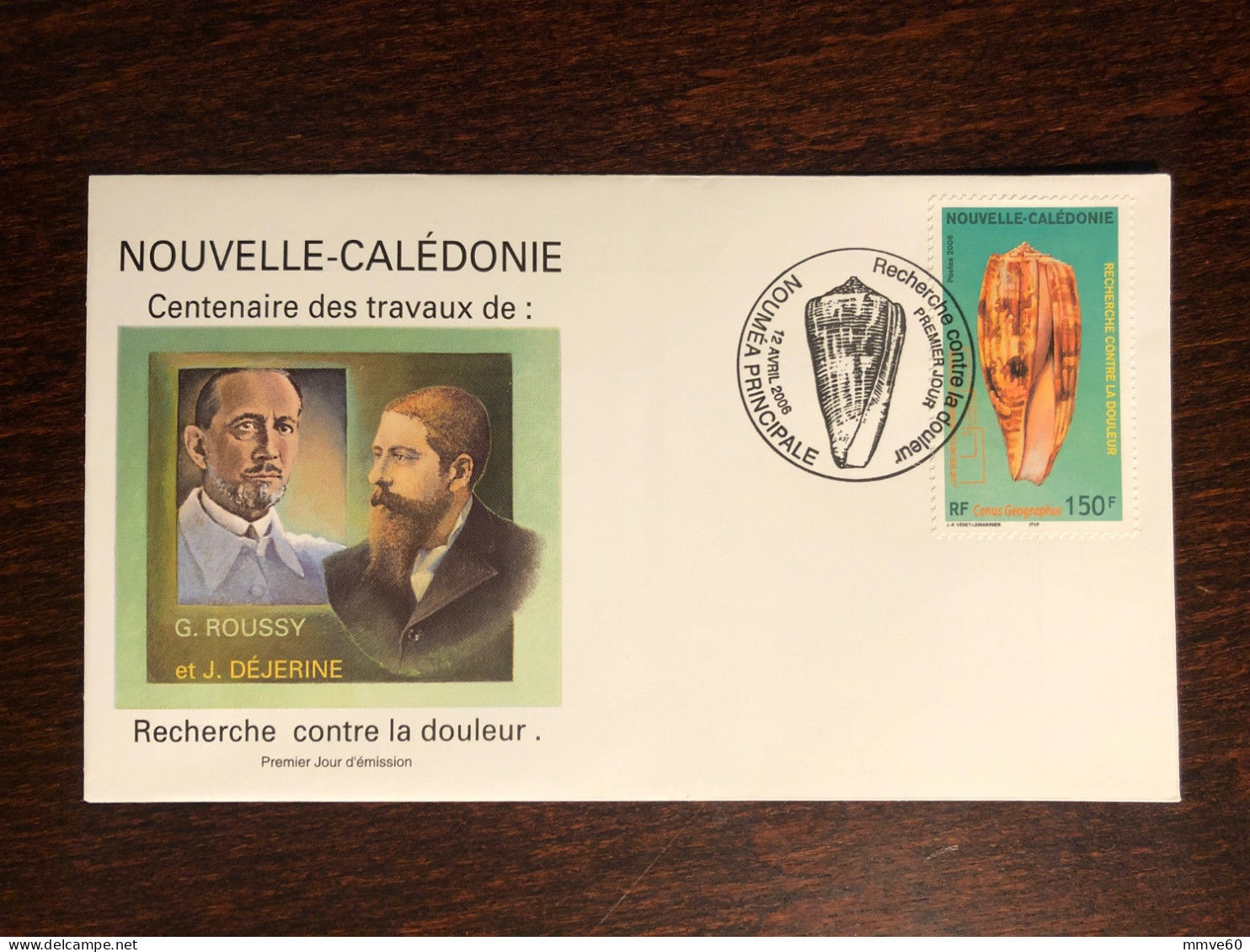 NEW CALEDONIA NOUVELLE CALEDONIE FDC COVER 2006 YEAR PAIN RESEARCH NEUROLOGY HEALTH MEDICINE - Covers & Documents