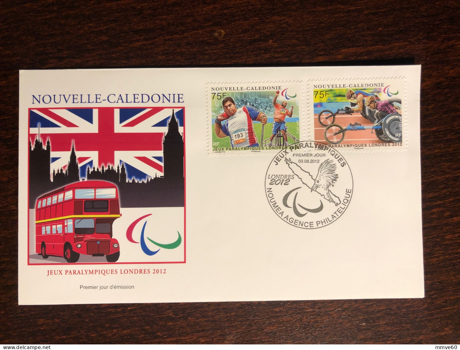 NEW CALEDONIA NOUVELLE CALEDONIE FDC COVER 2012 YEAR PARALYMPICS DISABLED SPORT HEALTH MEDICINE - Lettres & Documents