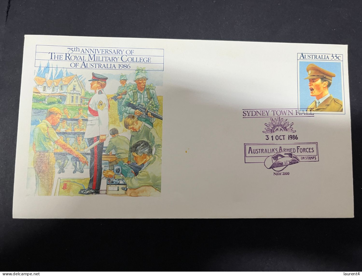 1-2-2024 (3 X 4) Australia Cover - 1986 - 75th Anniversary Of Royal Military College Of Australia - Storia Postale