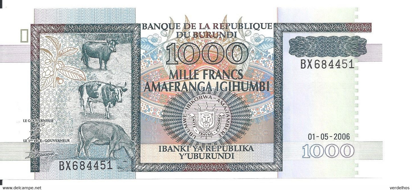 BURUNDI 1000 FRANCS 2006 UNC P 39 D - Burundi