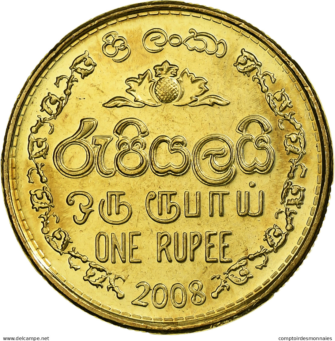 Sri Lanka, Rupee, 2008, Brass Plated Steel, SPL, KM:136.3 - Sri Lanka