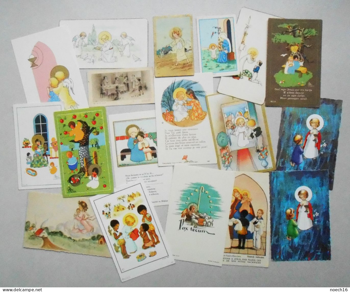 Lot 160 Images religieuses enfantines. Holy cards. Illustrateurs Pennyless, Gouppy, Linen, Englebert, Boland, Fovel.....