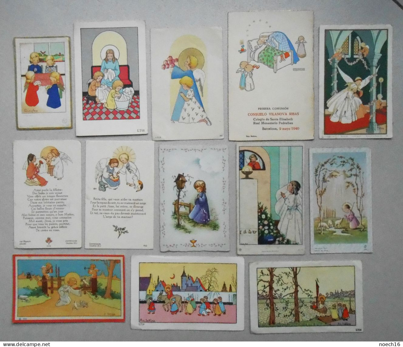 Lot 160 Images religieuses enfantines. Holy cards. Illustrateurs Pennyless, Gouppy, Linen, Englebert, Boland, Fovel.....