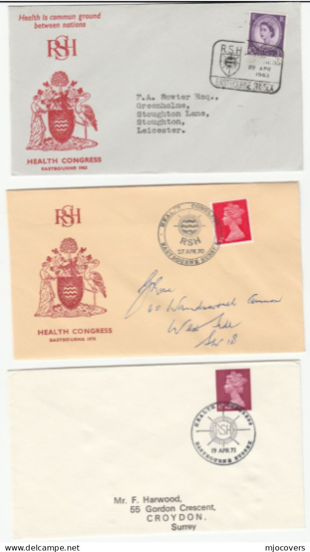 Collection 6 Diff HEALTH CONGRESS Event COVERS 1950s - 70s  GB Medicine Eastbourne Folkestone Torquay Stamps Cover - Collections (sans Albums)