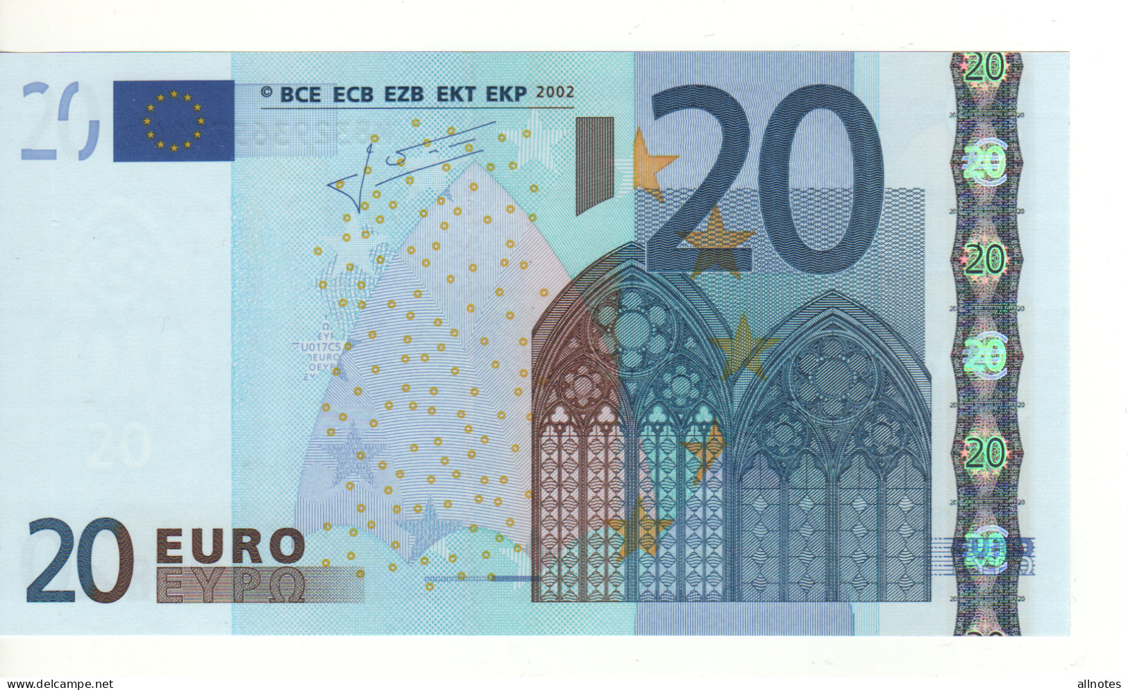20 EURO  "M"   PORTUGAL   Firma Trichet   U 017 C5   /  FDS - UNC - 20 Euro