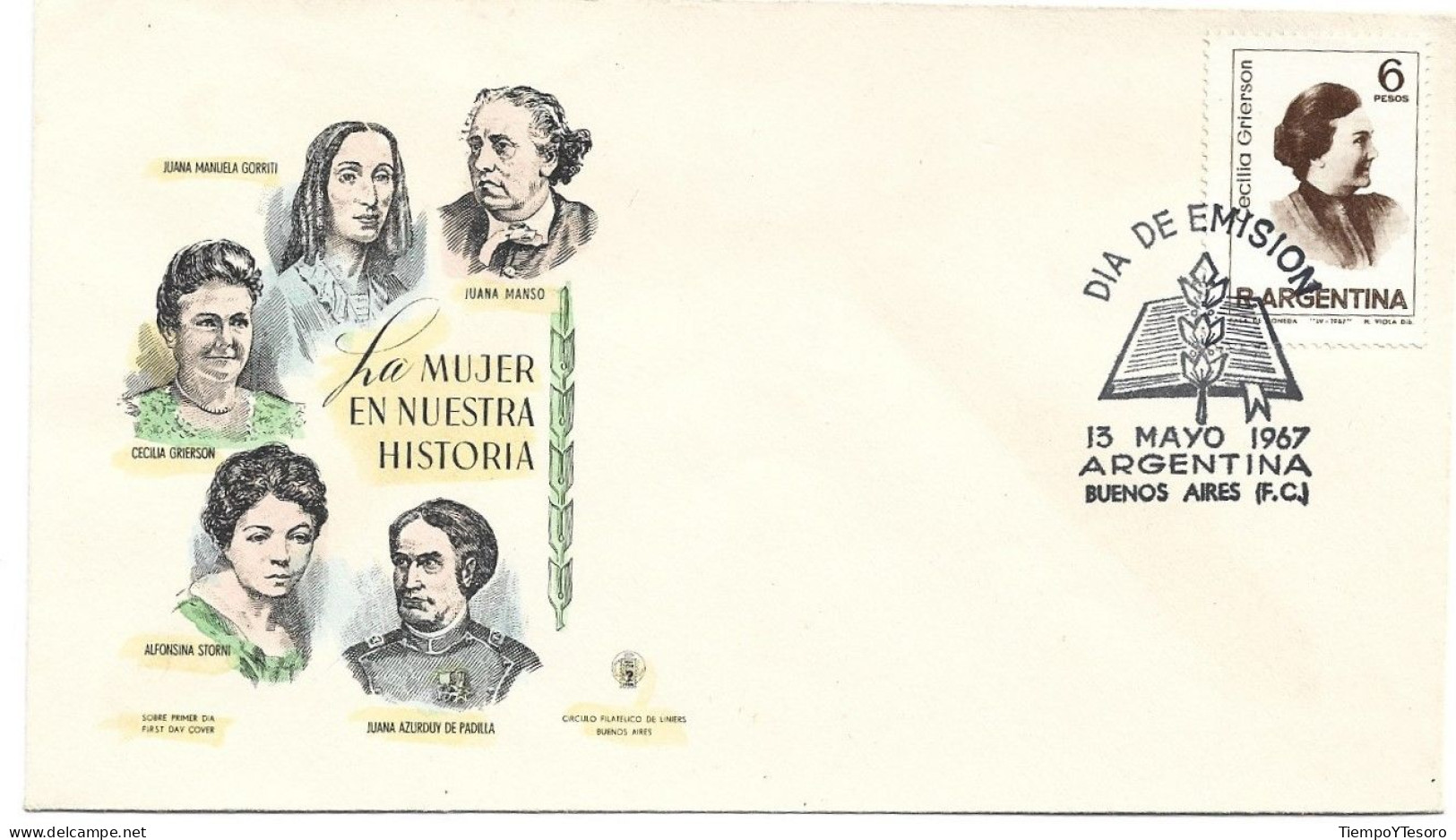 First Day Cover - Argentina, Women In Our History, 1967, N°508 - FDC