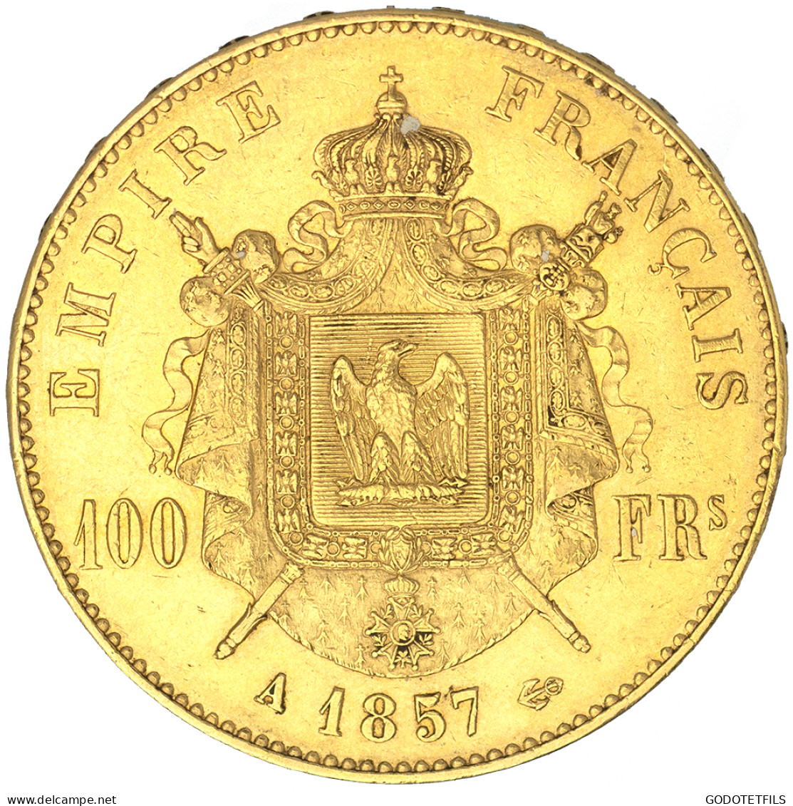 Second-Empire- 100 Francs Napoléon III Tête Nue 1857 Paris - 100 Francs (goud)