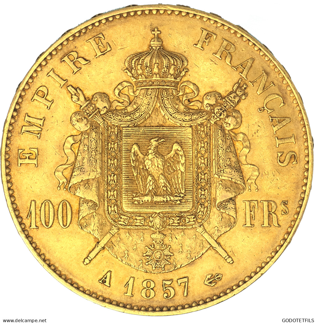 Second-Empire- 100 Francs Napoléon III Tête Nue 1857 Paris - 100 Francs-or