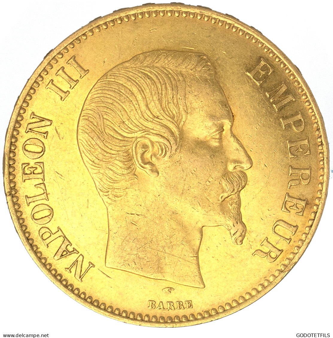 Second-Empire- 100 Francs Napoléon III Tête Nue 1855 Paris - 100 Francs (goud)