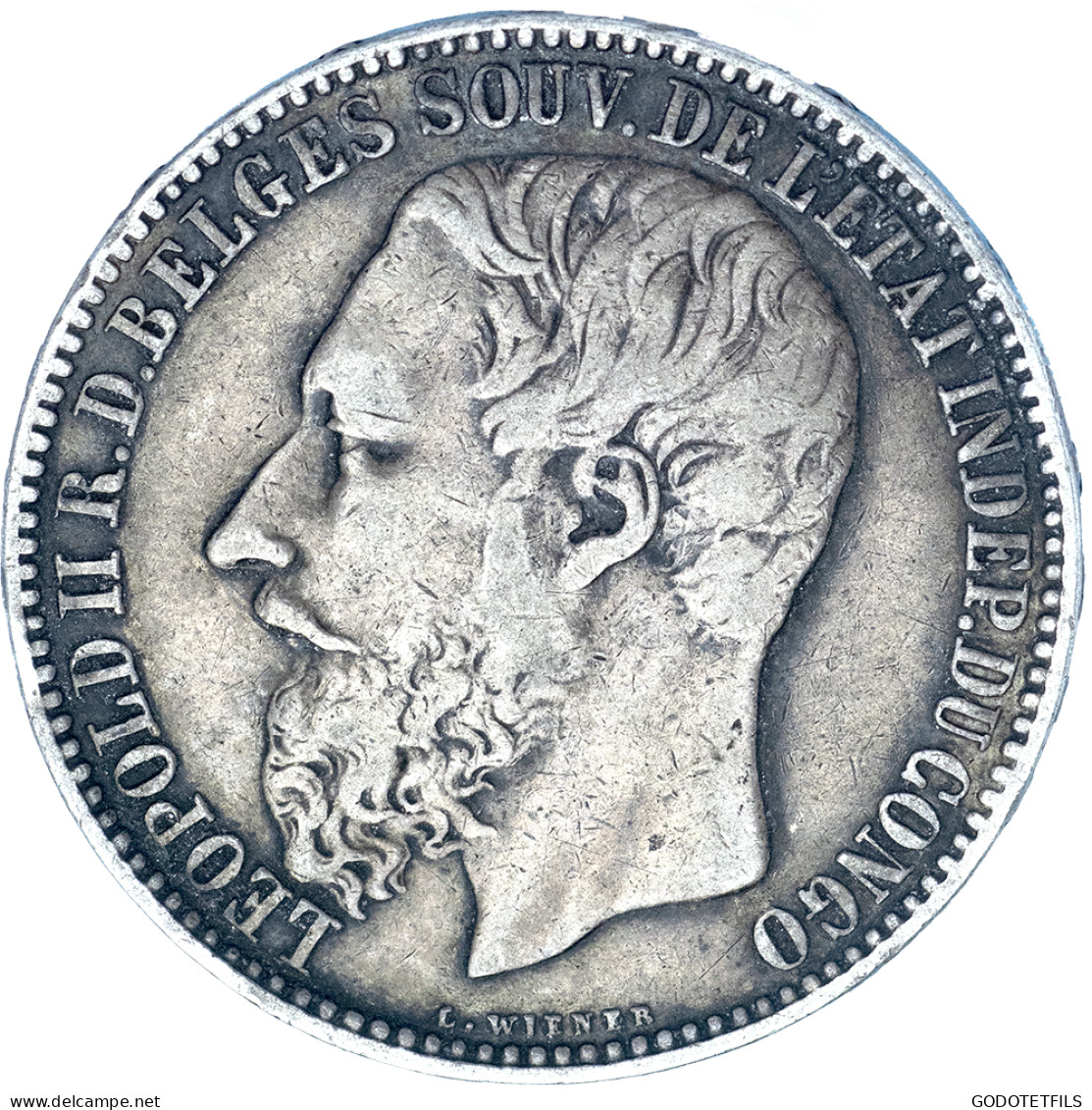 Belgique-Etat Indépendant Du Congo-5 Francs Léopold II 1891 Bruxelles - 1885-1909: Leopold II
