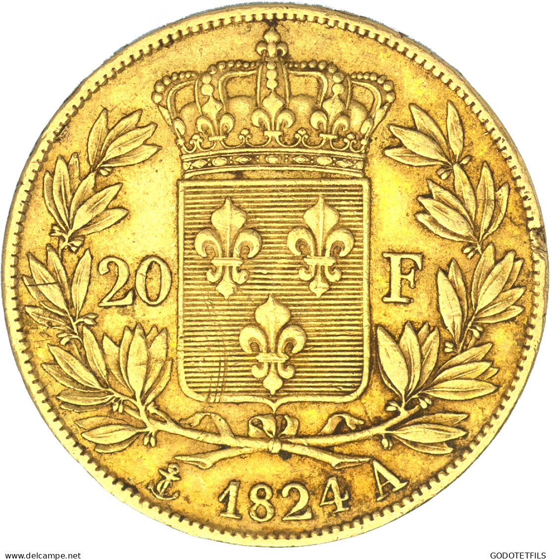 Louis XVIII-20 Francs 1824 Paris - 20 Francs (goud)