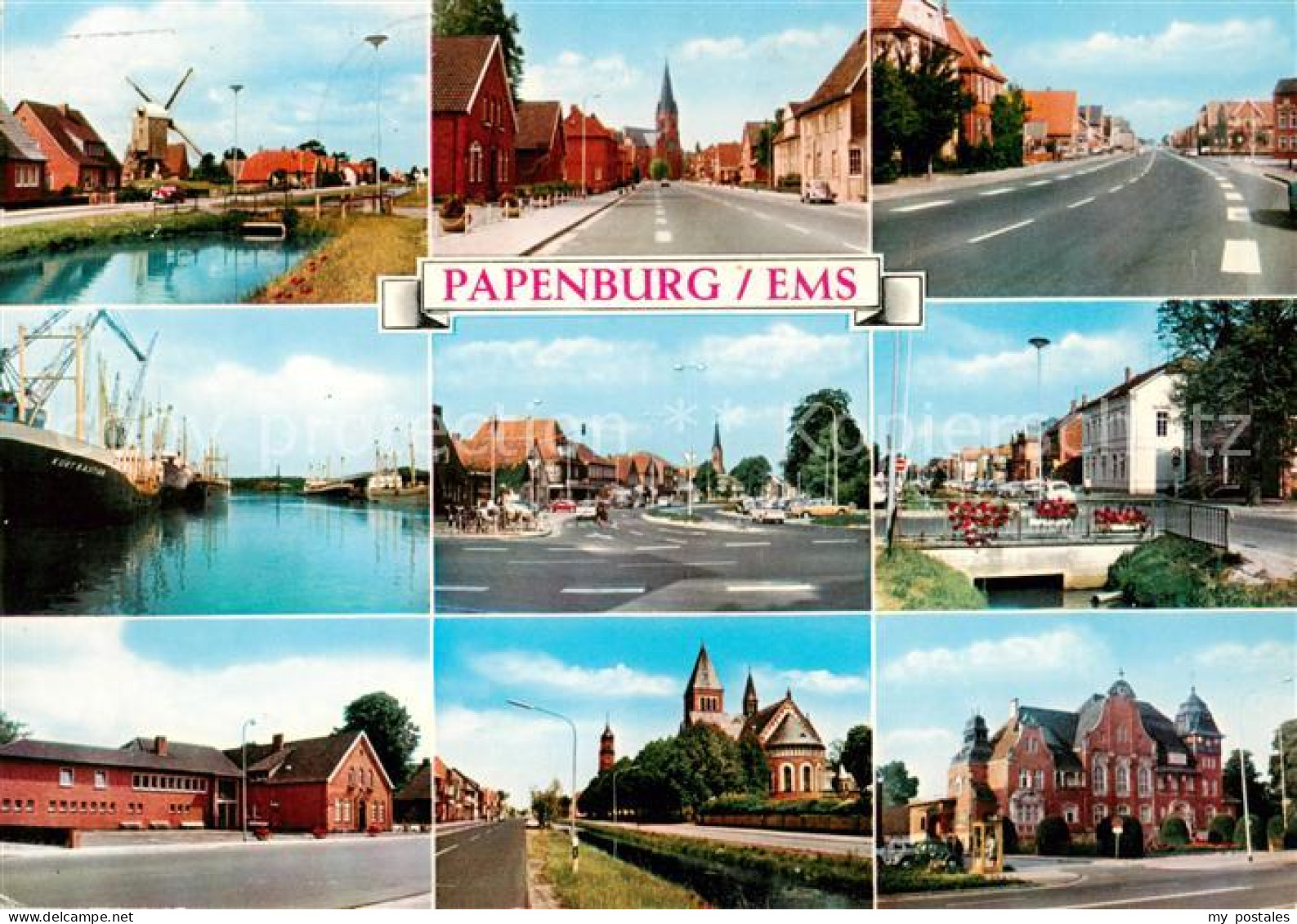 73873874 Papenburg Ems Kanal Hafen Ortspartien Kirche Rathaus Papenburg Ems - Papenburg