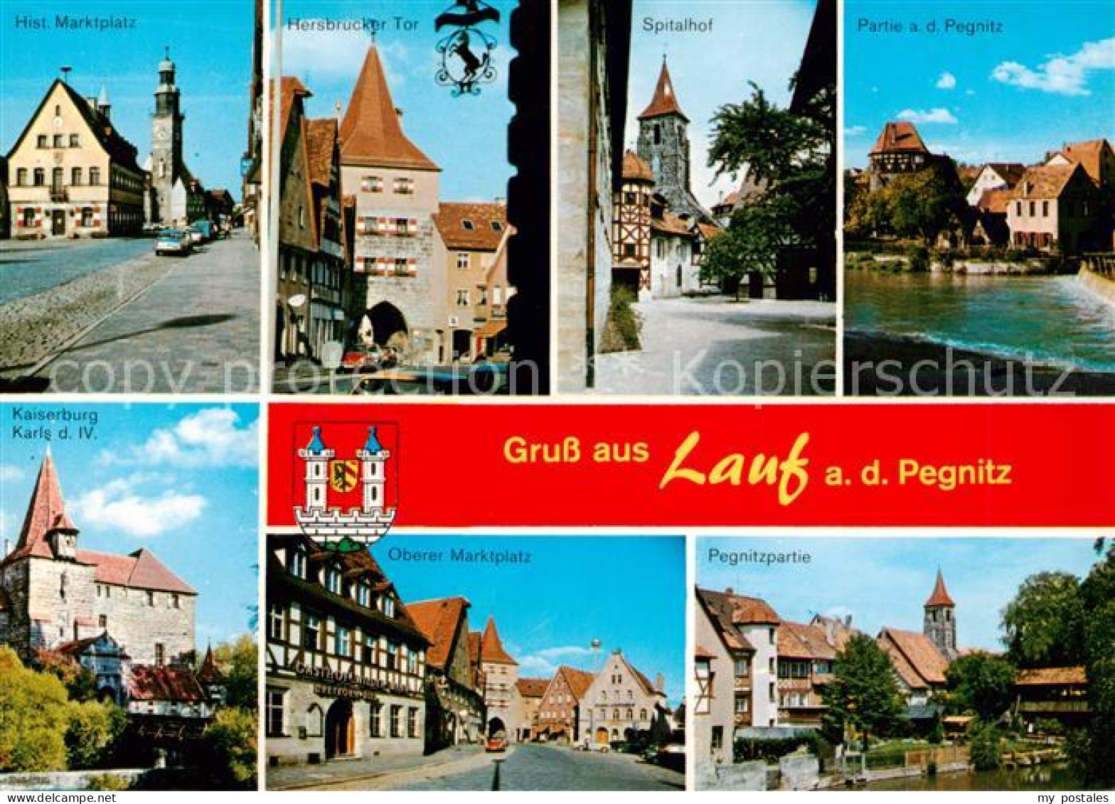 73873847 Lauf Pegnitz Hist Marktplatz Hersbrucker Tor Spitalhof Pegnitzpartie Ka - Lauf