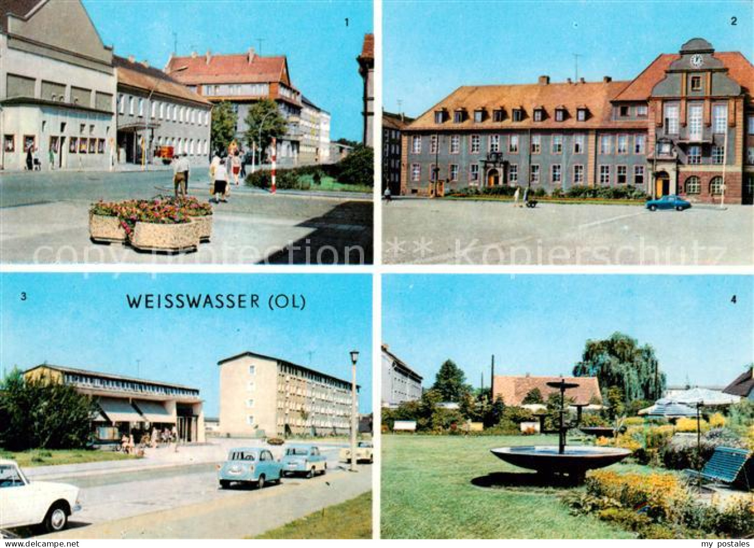 73873842 Weisswasser  Oberlausitz Muskauer Strasse Rathaus Wohnkomplex I Humbold - Weisswasser (Oberlausitz)
