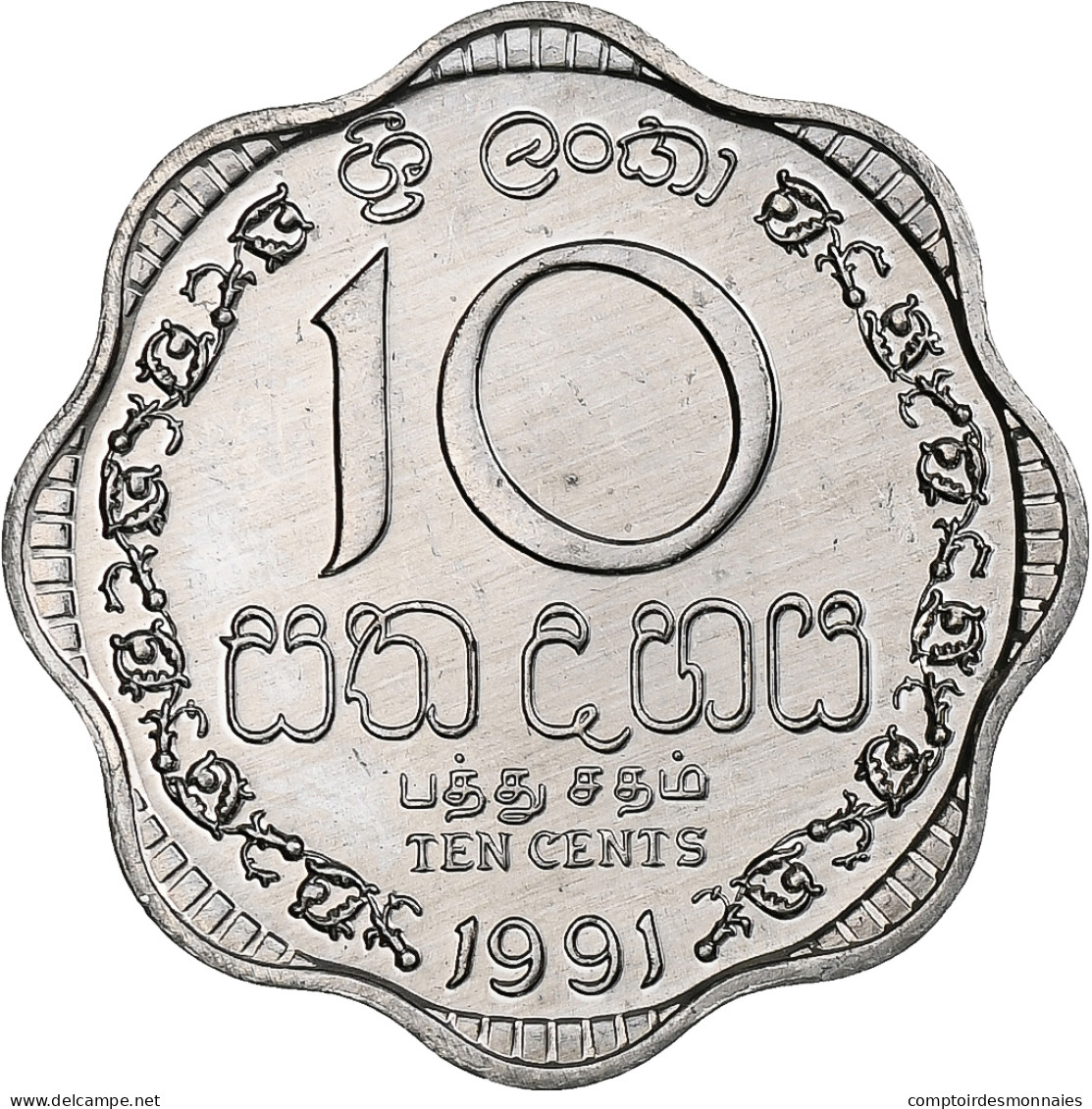 Sri Lanka, 10 Cents, 1991, Aluminium, SPL, KM:140a - Sri Lanka