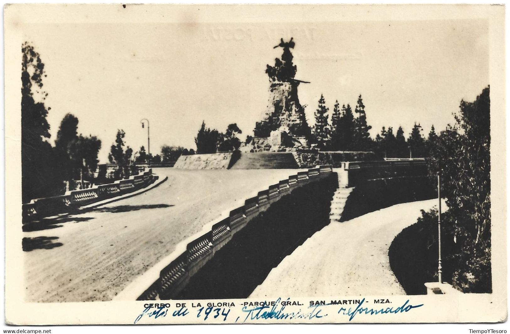 Postcard - Argentina, Mendoza, Cerro De La Gloria, 1945, N°551 - Argentine