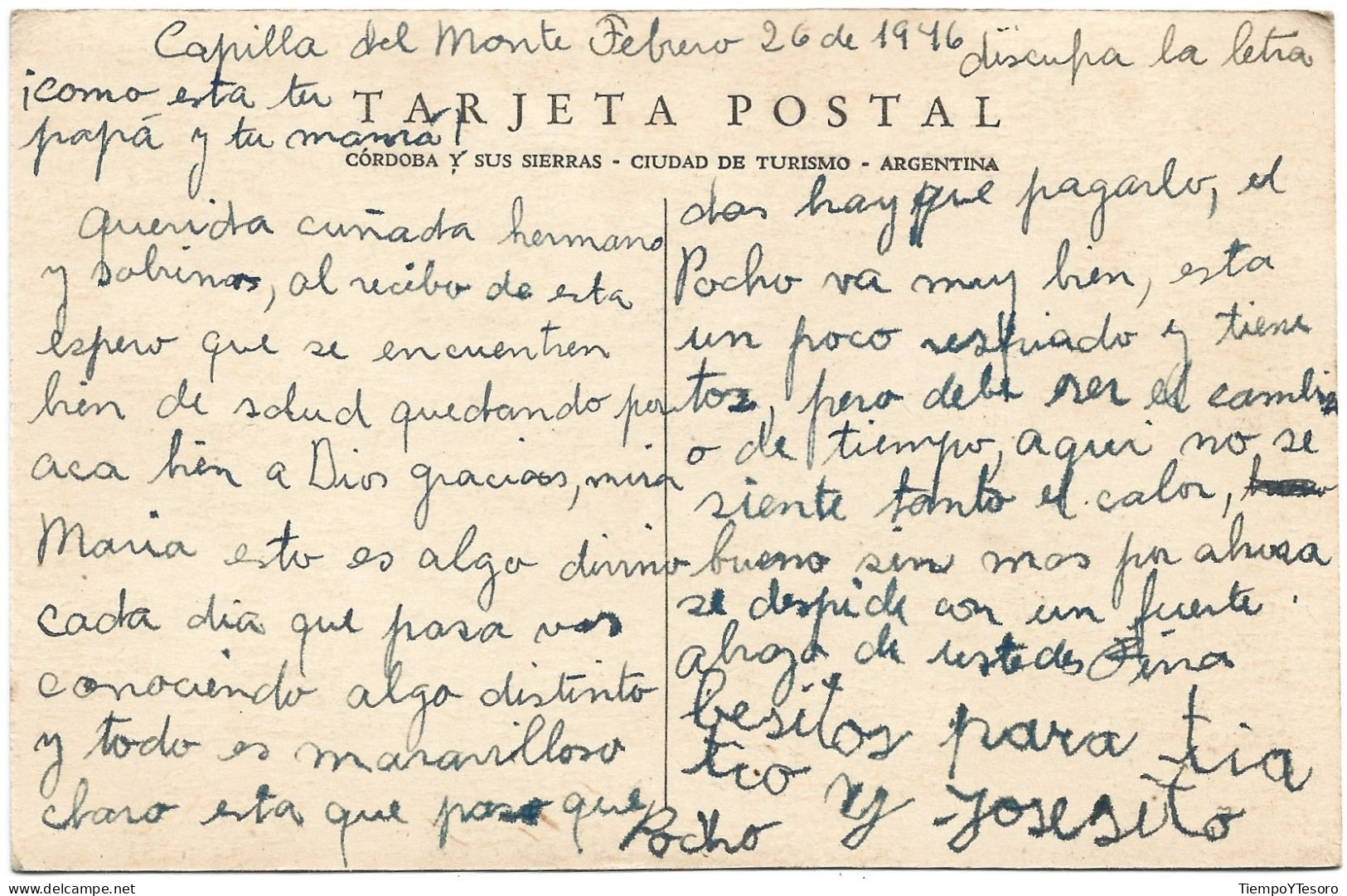 Postcard - Argentina, Córdoba, La Herradura, 1946, N°552 - Argentine