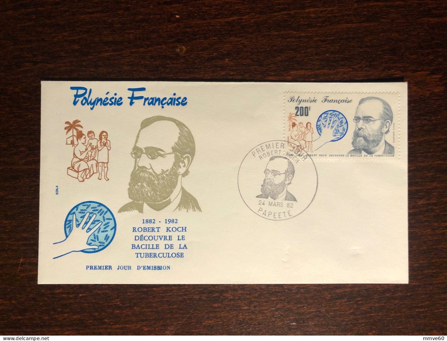 POLYNESIE POLYNESIA  FDC COVER 1982 YEAR TUBERCULOSIS TBC KOCH HEALTH MEDICINE STAMPS - Covers & Documents