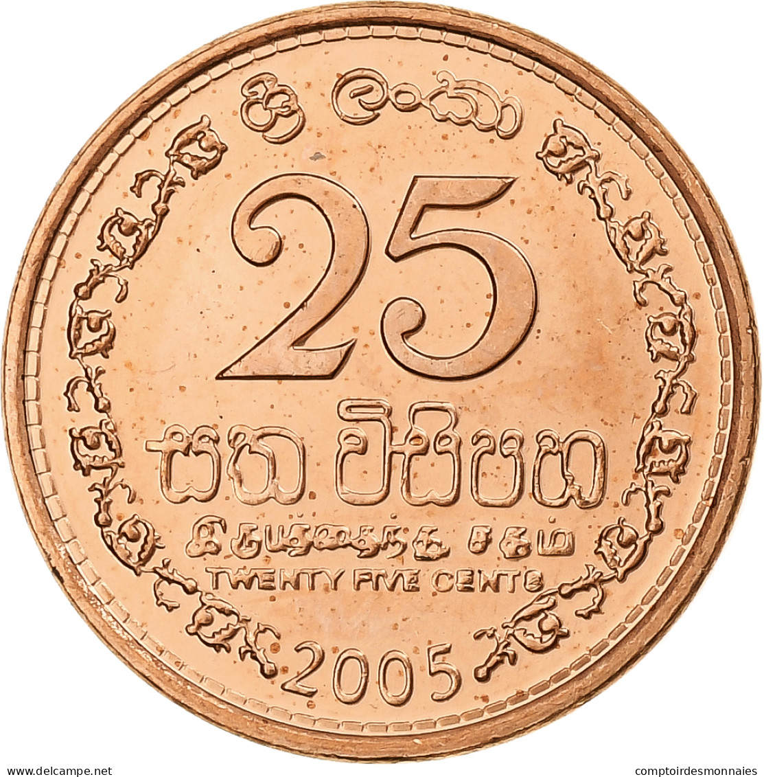 Sri Lanka, 25 Cents, 2005, Cuivre Plaqué Acier, SPL, KM:141.2b - Sri Lanka