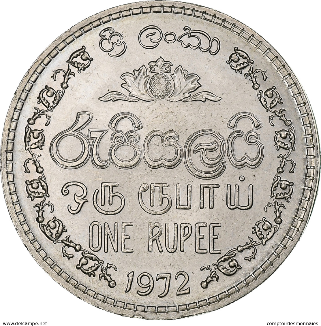 Sri Lanka, Rupee, 1972, Cupro-nickel, SPL, KM:136.1 - Sri Lanka