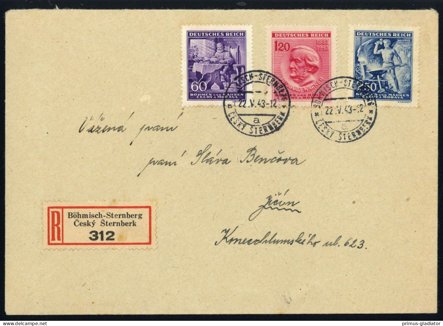 1943, Böhmen Und Mähren, 128-30, FDC - Other & Unclassified