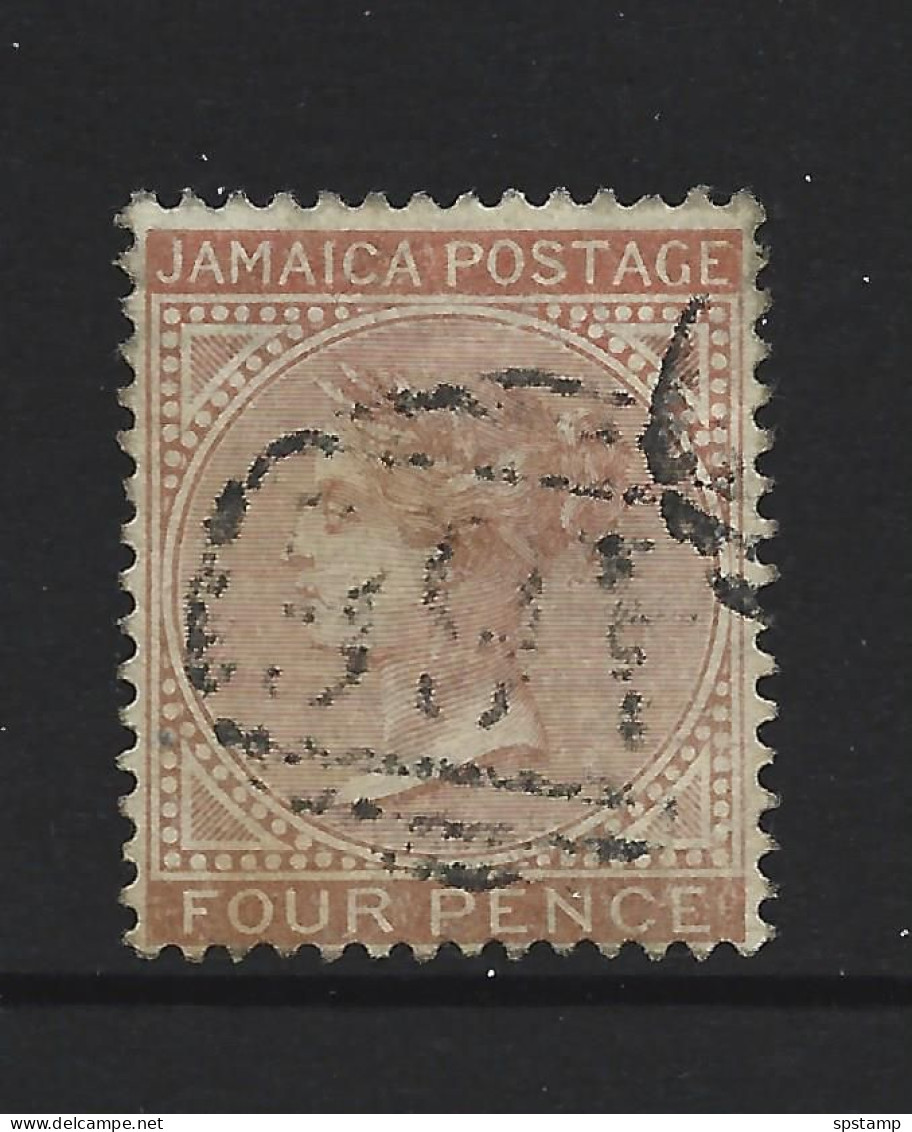 Jamaica 1870 QV 4d  Brown Orange Fine Used , A66 Barred Cancel Of Port Maria - Jamaica (1962-...)