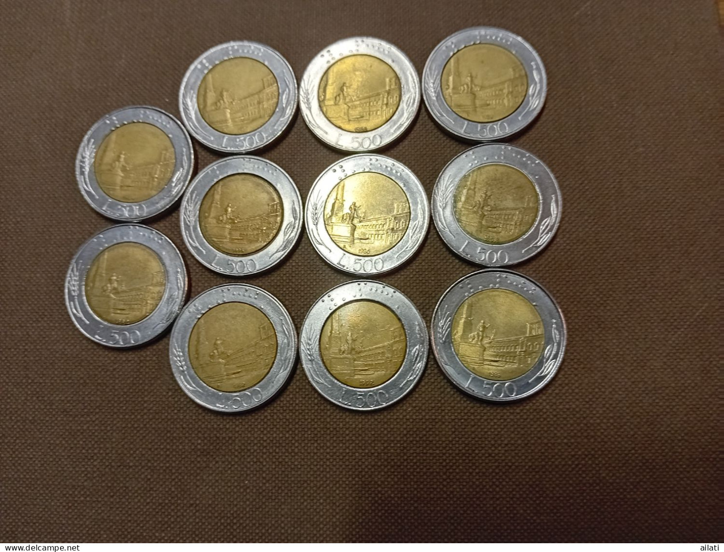 11 Pieces De 500 Lires Italiennes - 500 Liras