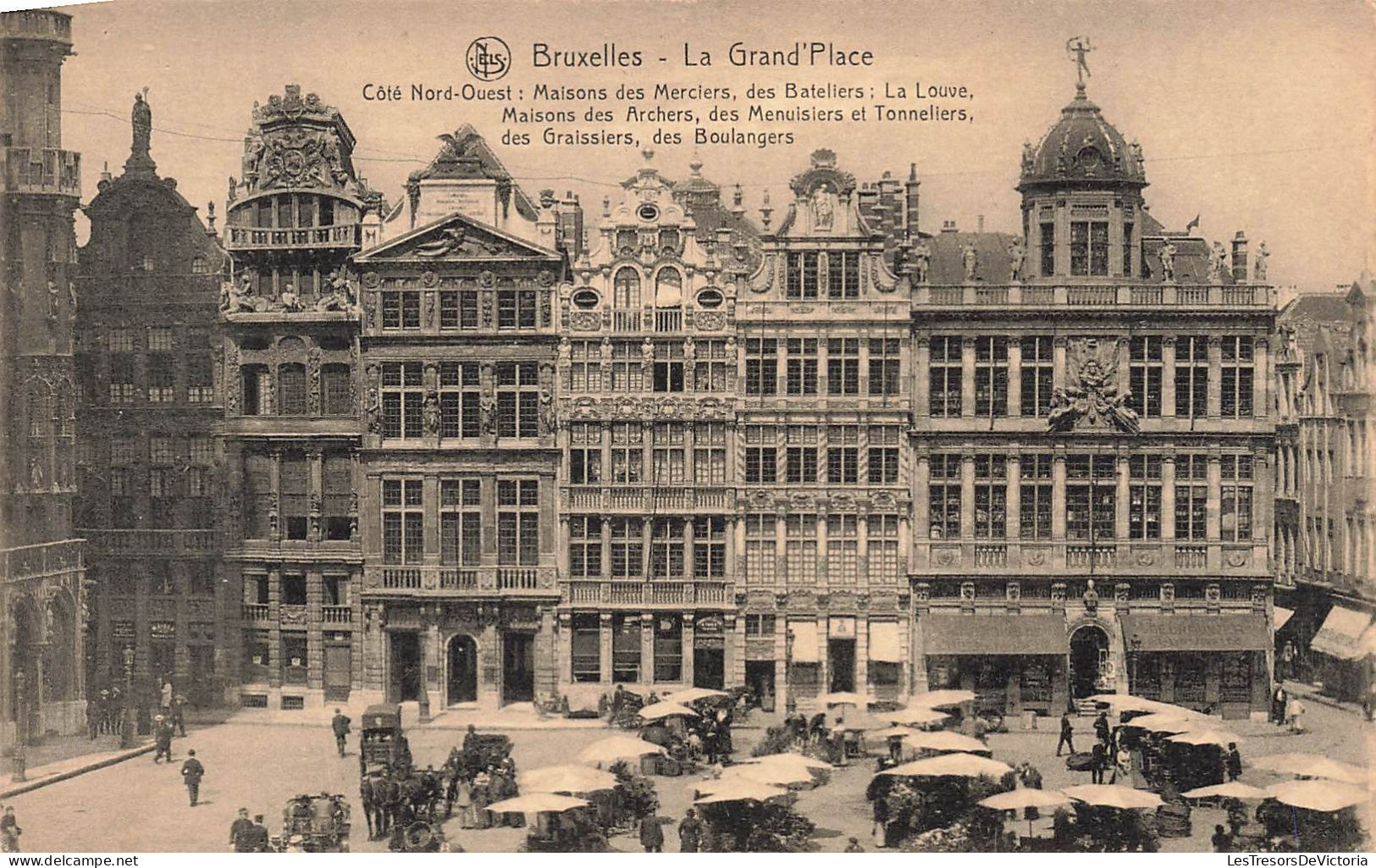 BELGIQUE - Bruxelles - La Grand'Place - Côté Nord Ouest : Maison Des Merciers, Des Bateliers  - Carte Postale Ancienne - Places, Squares