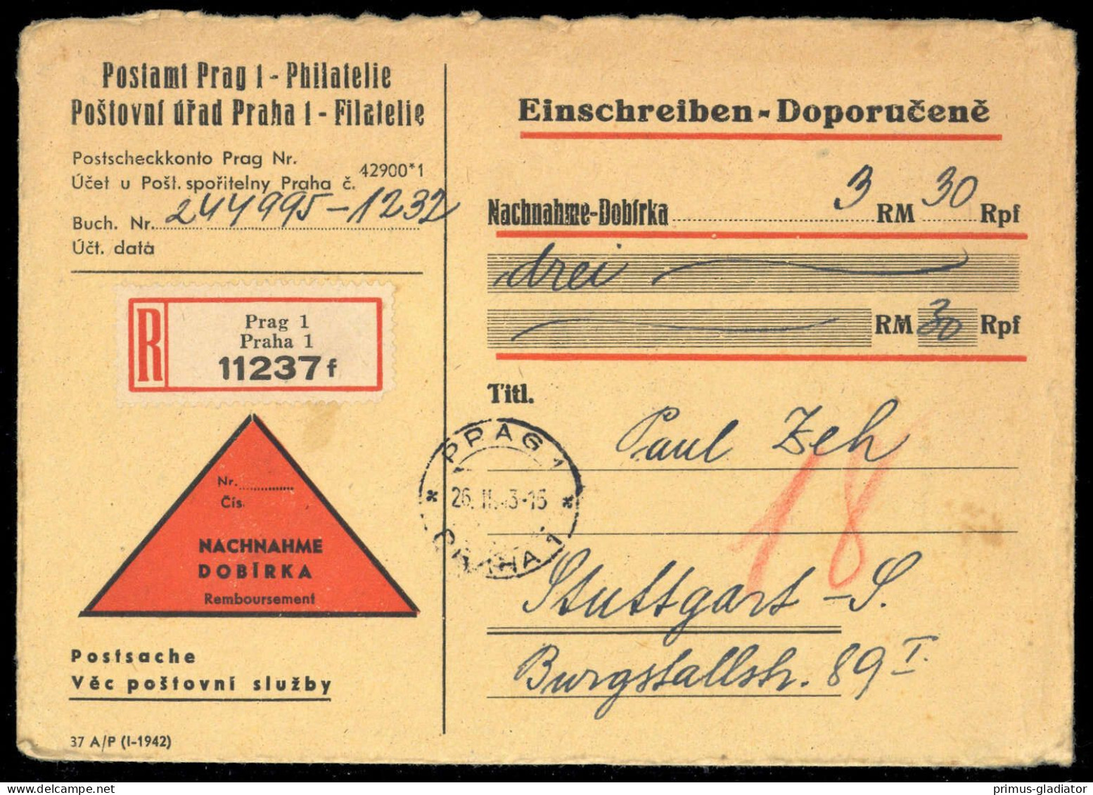 1943, Böhmen Und Mähren, Brief - Altri & Non Classificati