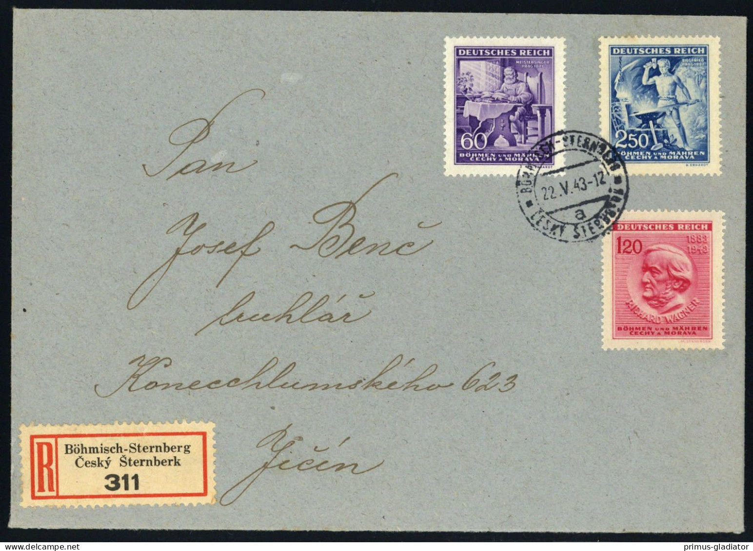 1943, Böhmen Und Mähren, 128-30, FDC - Other & Unclassified