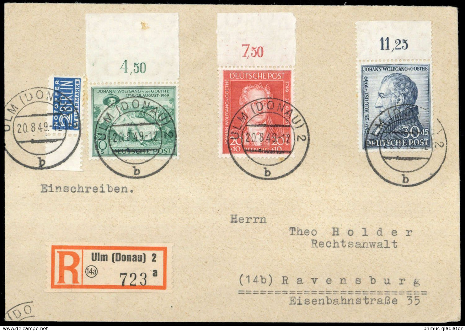 1949, Bizone, 108-10 OR, Brief - Lettres & Documents