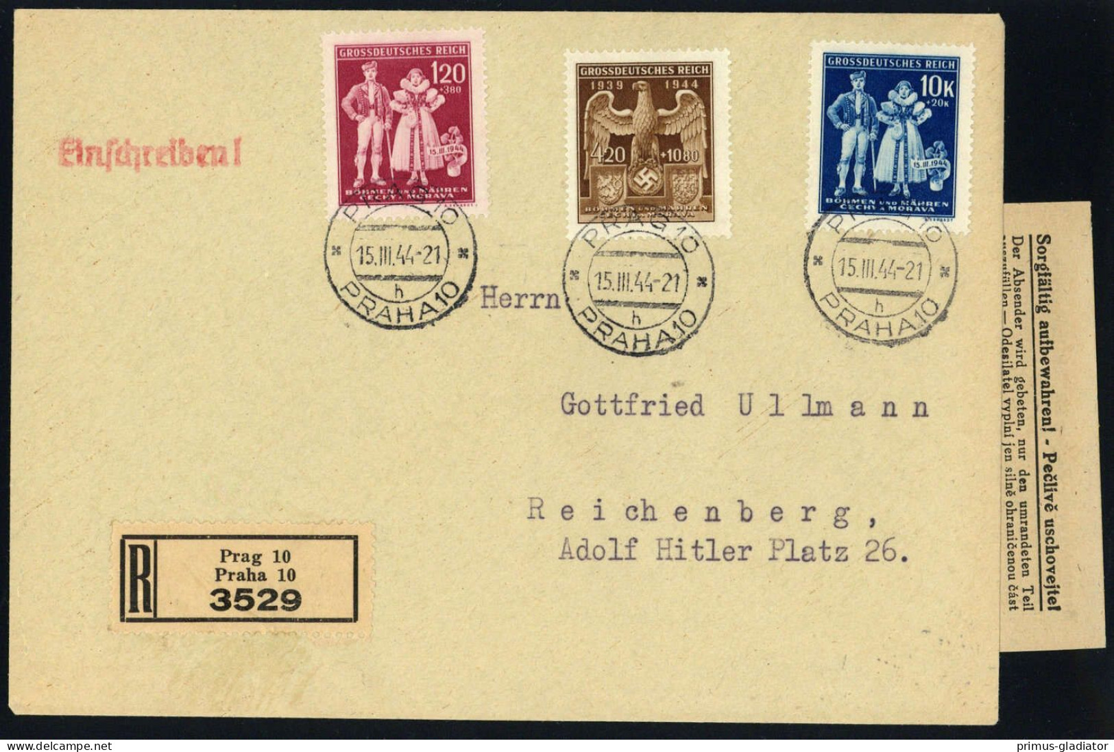 1944, Böhmen Und Mähren, 133-35, FDC - Autres & Non Classés