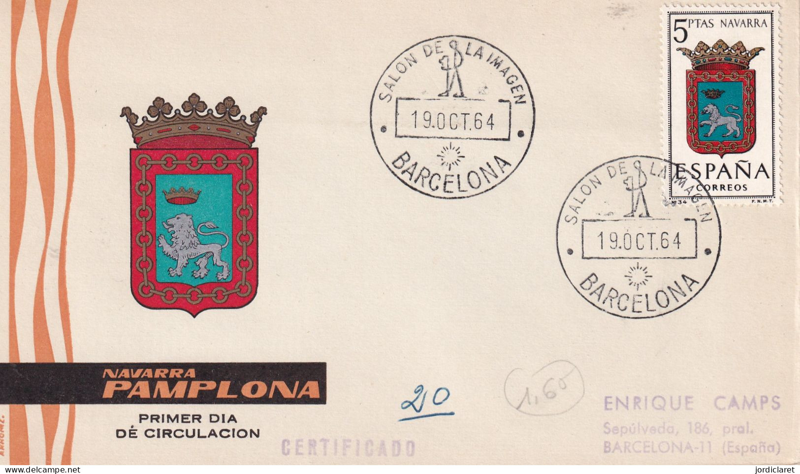 POSTMARKET  ESPAÑA   1964 - Photographie