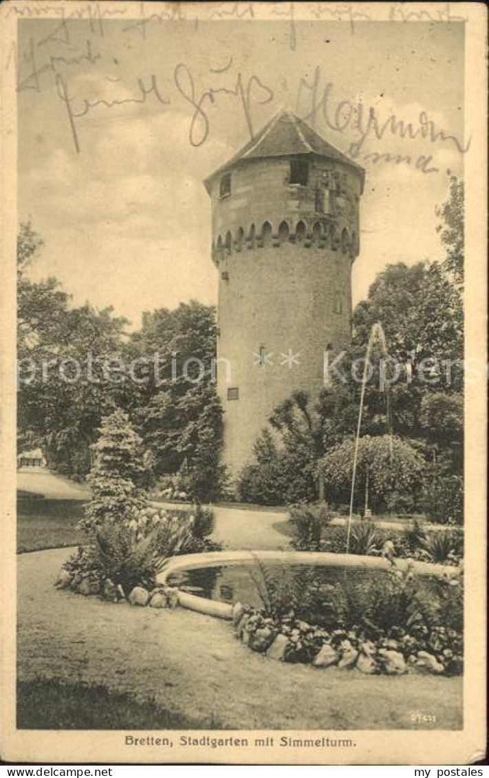 41817019 Bretten Baden Stadtgarten Simmelturm Bretten - Bretten