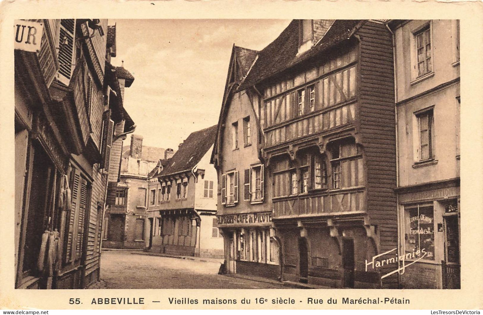 FRANCE - Abbeville - Vieilles Maisons Du 16e Siècle - Rue Du Maréchal-Pétain - Carte Postale Ancienne - Abbeville