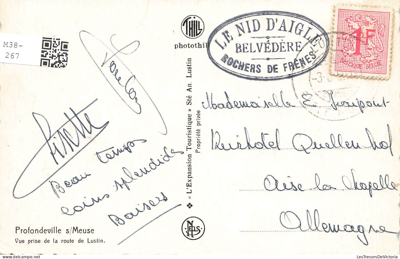 BELGIQUE - Profondeville/Meuse - Vue Prise De La Route De Lustin - Carte Postale - Profondeville