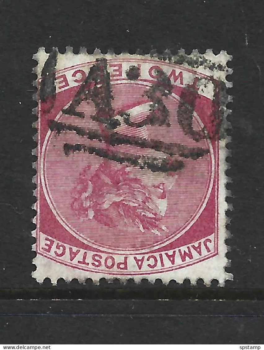 Jamaica 1870 QV 2d Rose Crown CC Watermark FU Near Full A30 Barred Cancel Of Black River - Jamaica (1962-...)