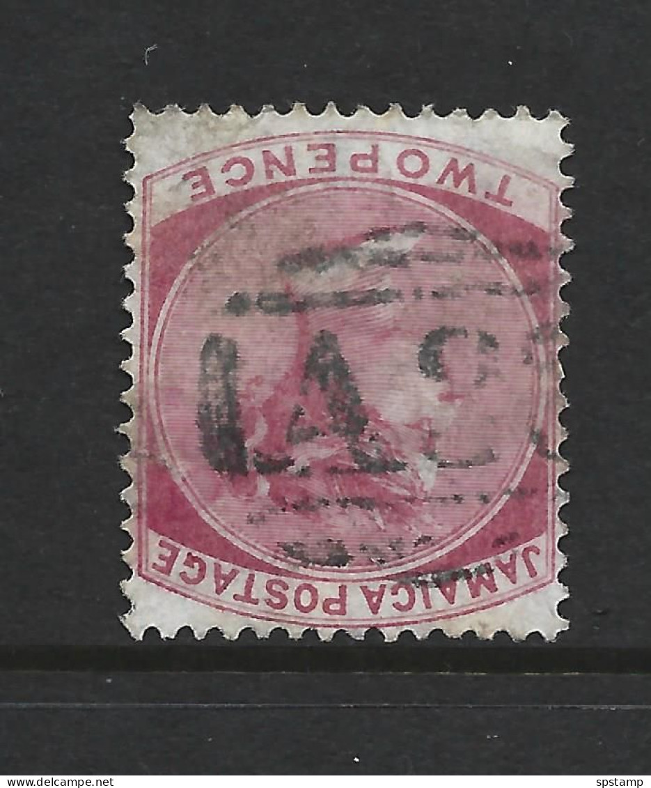 Jamaica 1870 QV 2d Rose Crown CC Watermark FU Near Full A33 Barred Cancel Of Chapleton - Jamaica (1962-...)